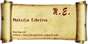 Matula Edvina névjegykártya